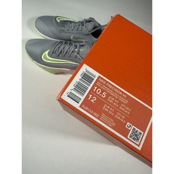 New Nike Precision 7 Basketball Shoes Mens Size 10.5 Grey Barely Volt HJ9153-002 - Picture 10 of 10
